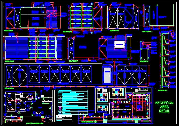 Corporate Reception Design DWG with RCP and Elevations